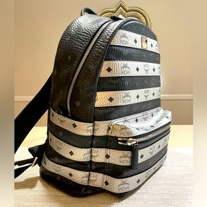MCM special edition silver and black backpack